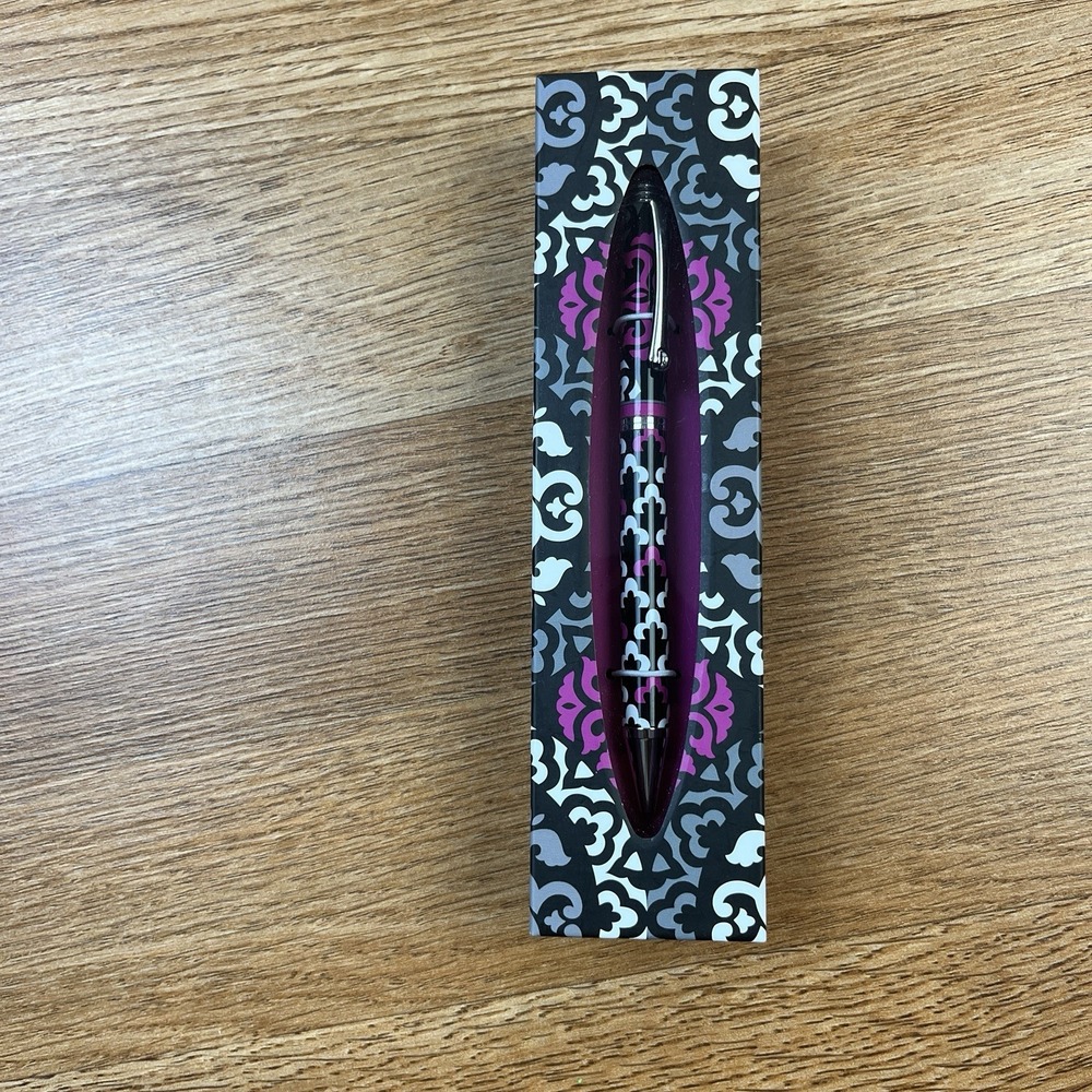 Vera Bradley Ball Point Pen in Canterberry Magenta , Black Ink NEW in Box